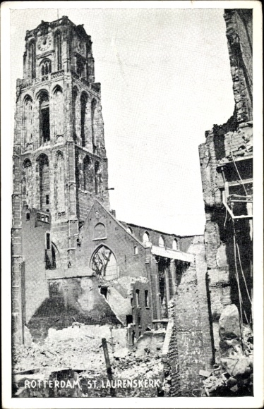 Postcard Rotterdam South Holland Netherlands, St. Laurenskerk