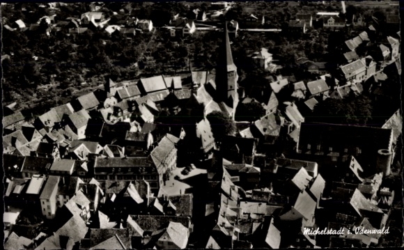 Postcard Michelstadt in the Odenwald, aerial photograph