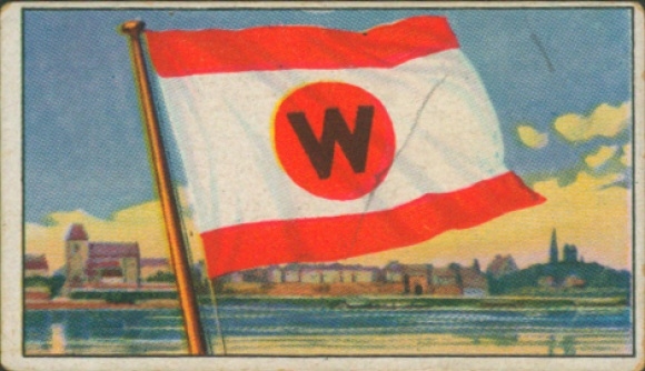 Sammelbild Reedereiflaggen der Welthandelsflotte 124, Weichsel Danziger Dampfschiffahrt u. Seebad AG