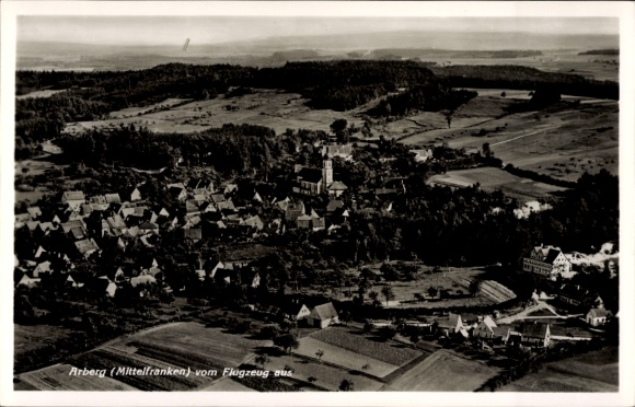 Ak Arberg in Mittelfranken, Fliegeraufnahme
