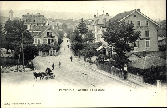 KP Porrentruy Kt. Jura Szwajcaria, L'Avenue de la Gare, restauracja