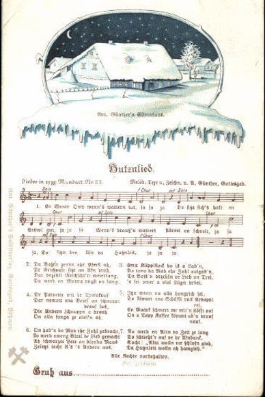 30 individual song cards, Anton Günther