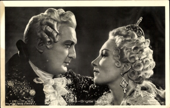 Postcard actor Hans Albers, actress Brigitte Horney, portrait, A 3728/1