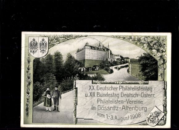 Postwaardestuk Ak PP 23 C9 011, 20e Duitse Filatelistendag 1908