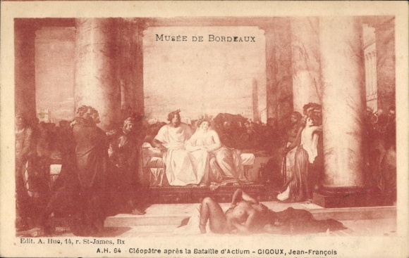 Artist Postcard Gigoux, JF, Cleopatra after the Battle of Actium
