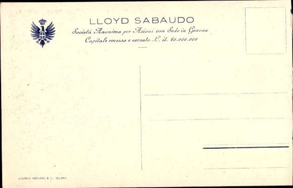 Postcard passenger steamer Conte Rosso, Lloyd Sabaudo