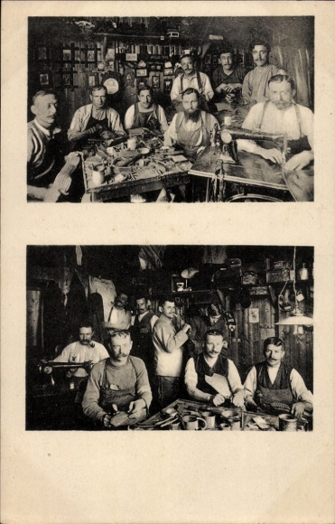 Postcard Dülmen in Münsterland Westphalia, prisoner of war camp, tailor, shoemaker