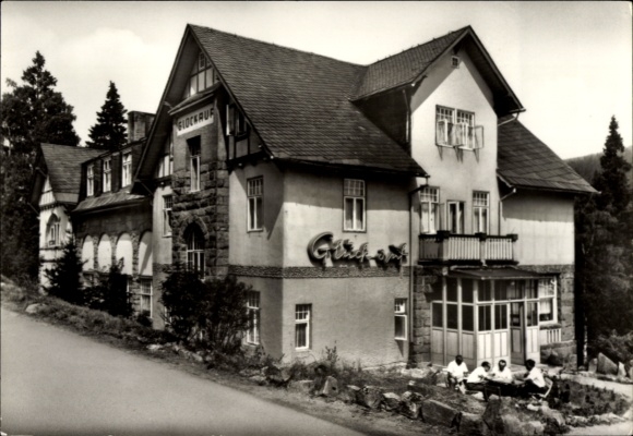 Postcard Schierke Wernigerode am Harz, party at the FDGB recreation home Glück auf
