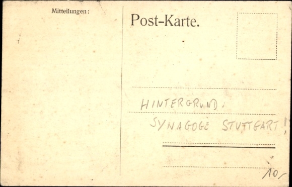 Postcard Stuttgart in Württemberg, Technical University, synagogue in the background