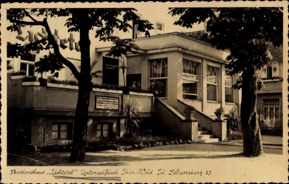 Postcard Unterweißbach in the Thuringian Forest, Pensionhaus Lichtetal