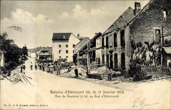 KP Héricourt Haute Saône, Batailie d'Hericourt, Janvier 1871, Vue de Busturel