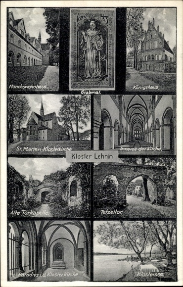 Postcard Kloster Lehnin in der Mark, Royal House, Monks' Residence, Tetzeltor, St. Mary's Monastery Church