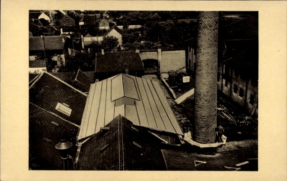 Ak Hersel Bornheim am Rhein, Dachansicht, Kesselhaus, ISOLIT-Dachstoff, Germania-Brauerei