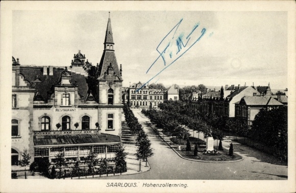 Postcard Saarlouis in Saarland, Hohenzollernring