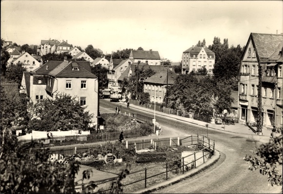 Ak Mühlau in Sachsen, Blick in die Hauptstraße, Stadtansicht