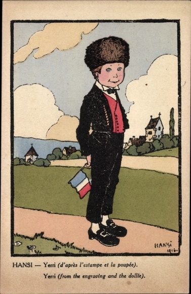 Artist PC Hansi, Yerri, boy in Alsatian folk costume
