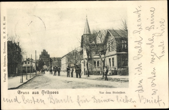 PC Tribsees Mecklenburg Western Pomerania, Steintor, passers-by