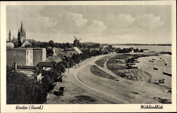 Ak Werder an der Havel, Mühlenblick