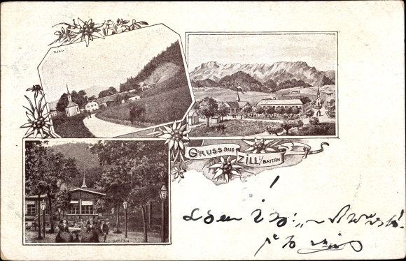 PC Zill Marktschellenberg in Bavaria, view of the village and surroundings, garden area