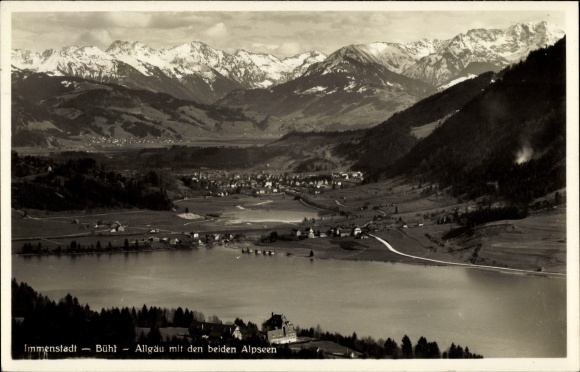 Ansichtkaart Immenstadt im Allgäu Schwaben, Stuiben, Allgäu met beide bergmeren