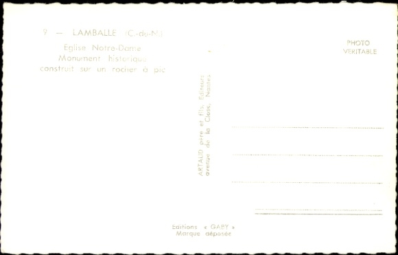 Postcard Lamballe Côtes d'Armor, Notre Dame Church