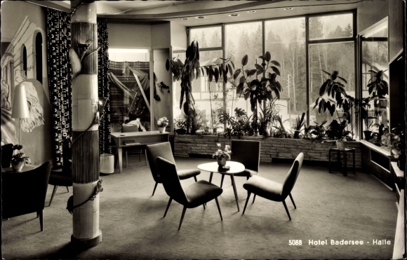 Postcard Grainau in Upper Bavaria, Hotel Badersee, Halle