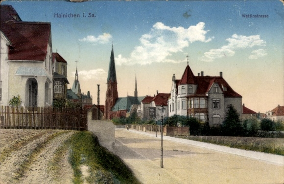 Ak Hainichen in Sachsen, Wettinstraße