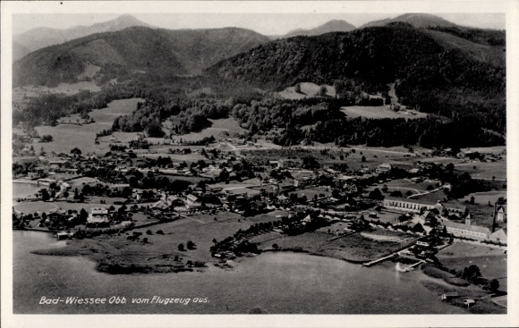 Postcard Bad Wiessee in Upper Bavaria, aerial photograph