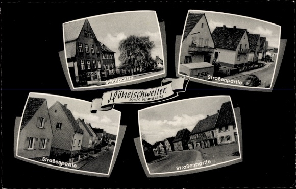 Ak Höheischweiler in der Pfalz, Schule, Straßenpartien