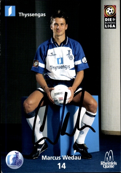 Autograph card footballer Marcus Wedau, MSV Duisburg, autograph