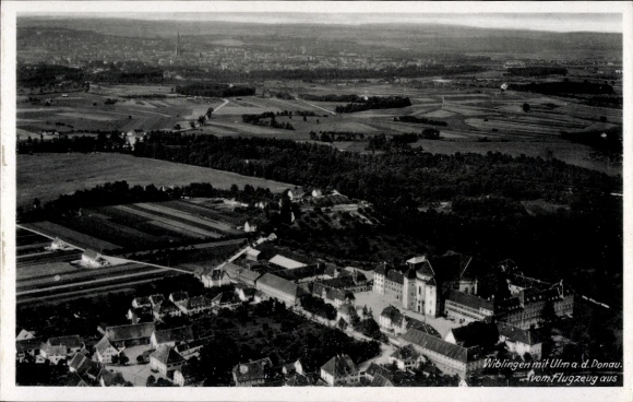 Postcard Wiblingen Ulm an der Donau Baden, aerial photograph, Ulm