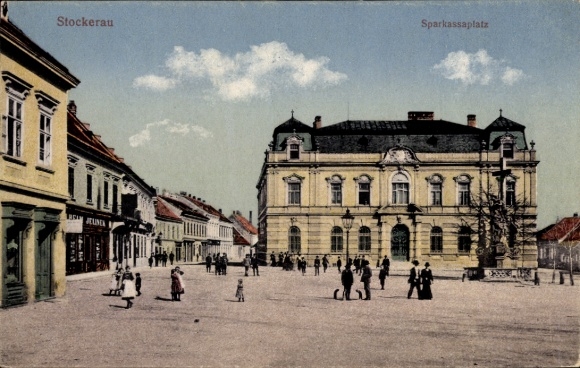 Ak Stockerau in Niederösterreich, Sparkassaplatz