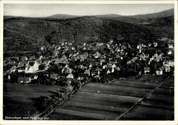 Postcard Oberurbach Urbach im Remstal, aerial photograph