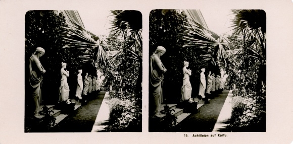 Stereo photo Corfu Greece, Achilleion