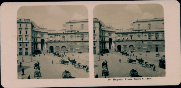 Stereo photo Naples Campania, Piazza Teatro S. Carlo