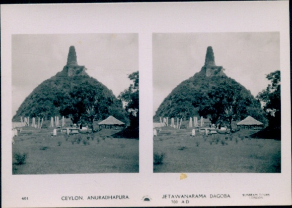 Stereo Photo Anuradhpura Sri Lanka Ceylon, Jetawanarama Dagoba