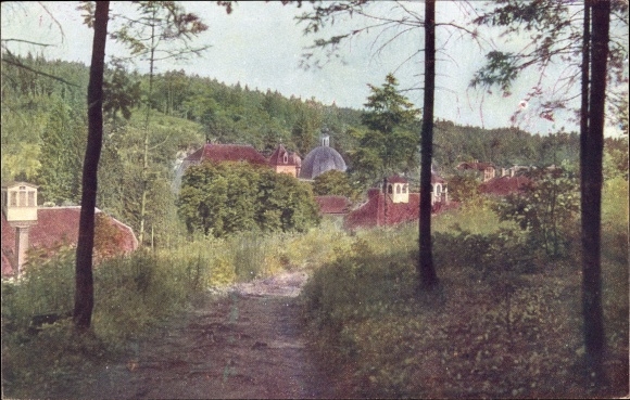 Postcard Tobelbad Steiermark, partial view with parish church