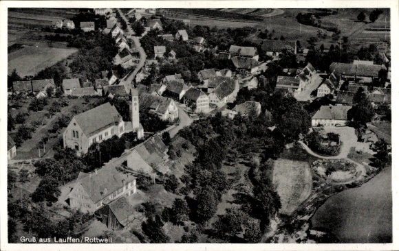 Postcard Lauffen am Neckar, aerial photograph