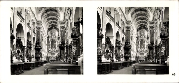 Stereofoniczny obraz przestrzenny zdjęcie Praha Praga, stare miasto, kościół Jakuba, widok na wnętrze
