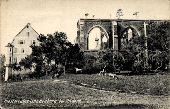 Ak Altdorf bij Neurenberg in Midden-Franken, Beieren, kloosterruïne Gnadenberg