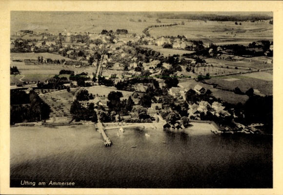 Ak Utting am Ammersee Oberbayern, Fliegeraufnahme