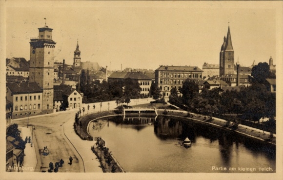 Ak Altenburg in Thüringen, Partie am kleinen Teich