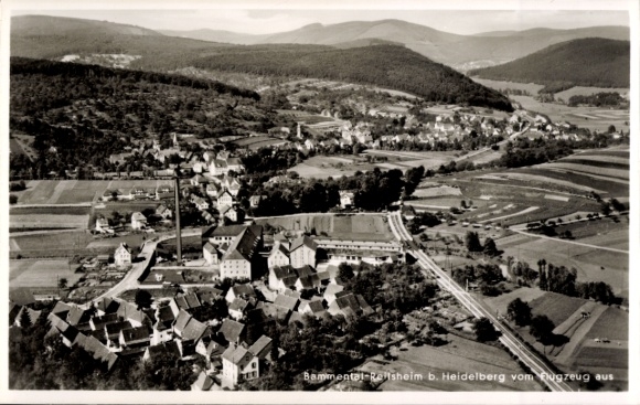 Postcard Reilsheim Bammental in Baden, aerial photograph