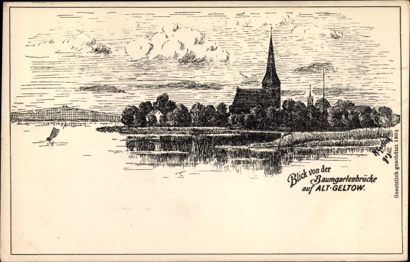 Kunstenaarskaart GM, Geltow Schwielowsee, Panorama vd Baumgartenbrücke