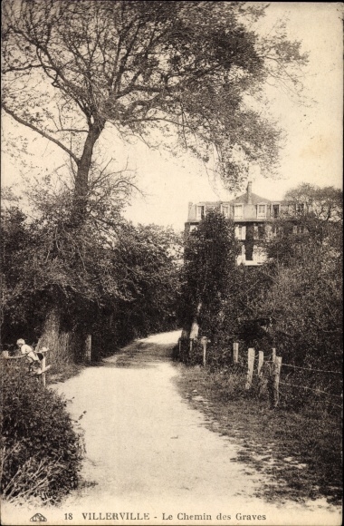 Postcard Villerville Calvados, The Path of Graves