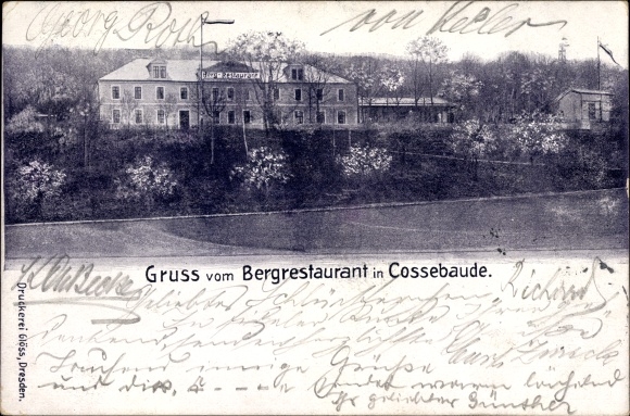 Postcard Dresden Cossebaude, mountain restaurant