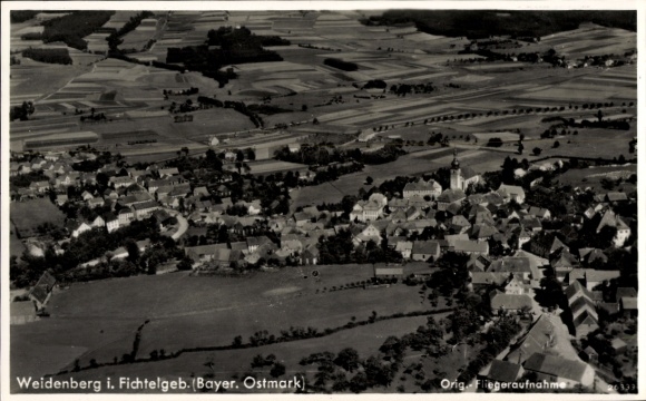 Postcard Weidenberg in Upper Franconia, aerial photograph