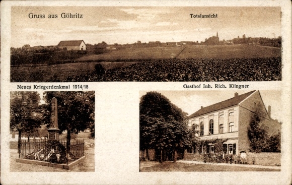 Ak Göhritz Barnstedt Barnstädt Querfurt district, afstandsschot, nieuw oorlogsmonument, herberg