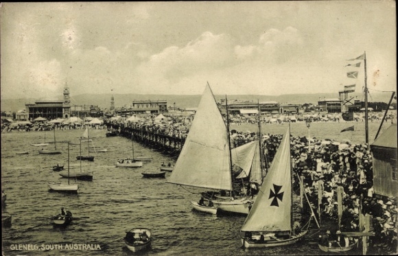 PC Glenelg Adelaide, harbor, sailboats