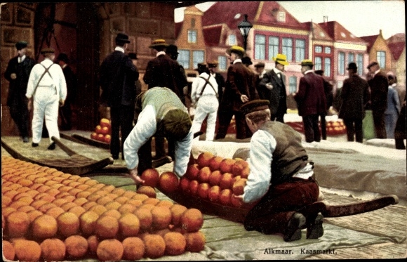 Postcard Alkmaar North Holland Netherlands, Kaasmarkt, Käsemarkt, Nenke and Ostermaier 174 a 3069